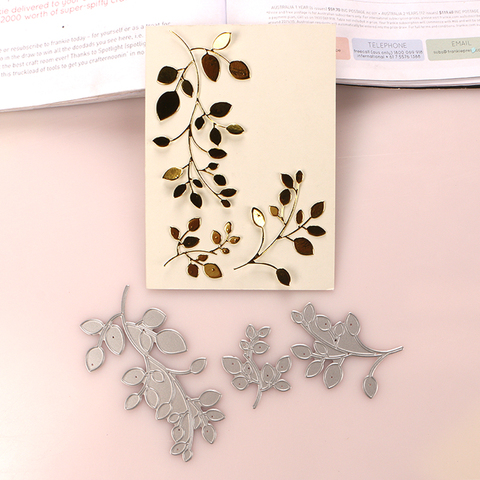 DUOFEN METAL CUTTING DIES tree vine branches leaves set stencil DIY Scrapbook Paper Album 2022 new ► Photo 1/6