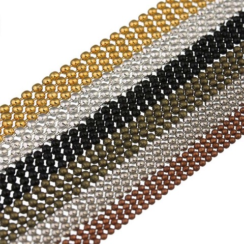 10 Meter/lot Metal Ball Bead Chains Bulk for Diy Bracelet Necklaces Jewelry Making 1.2 1.5 2 mm Gold/Silver Color/Black Color ► Photo 1/6