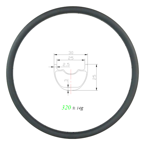 320g 29er MTB XC SL 30mm tubeless carbon rim 25mm deep 24 28 32 Holes 29in clincher hookless wheel 24H 28H 32H UD matte glossy ► Photo 1/4