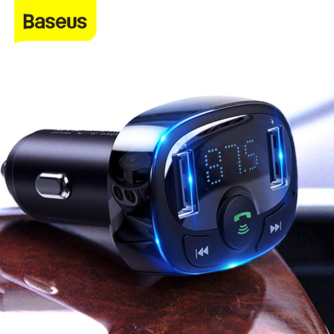 Baseus FM Transmitter Handsfree Bluetooth Car Kit MP3 Player With 3.4A Dual USB Car Charger FM Modulator Transmiter ► Photo 1/6