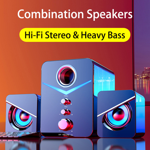 AUX Wired Bluetooth Speaker Combination Computer Speakers Home Theater System Music Player Subwoofer PC Sound Box For Laptop ► Photo 1/6