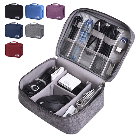 Portable Storage Bags for USB Gadgets Cables Wires Charger Power Battery Zipper Cosmetic Bag Case Electronic Accessory Organizer ► Photo 1/6