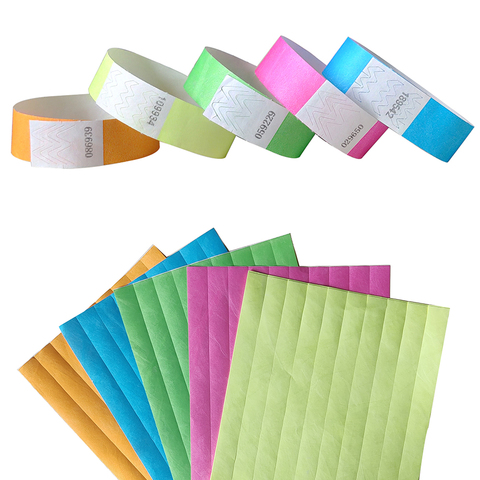 Neon Colors 3/4 inch Tyvek Wristbands with Numbers, Colorful ID Wristbands for Parties Events 500 pieces ► Photo 1/6