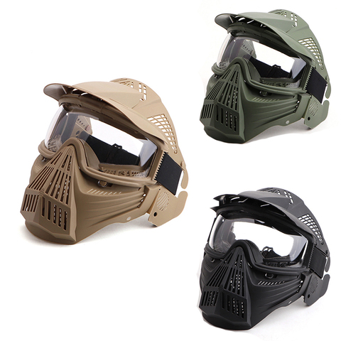 Outdoor Military Tactical Anti-Fog PC Lens Airsoft Mask Field Hunting Paintball Shooting War Game Protective Safety Goggles Mask ► Photo 1/6