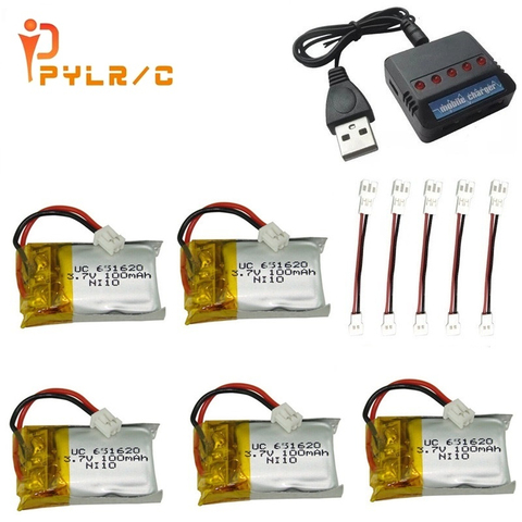 3.7v 100mah Lipo Battery + Charger For Cheerson Cx-10 Cx-10a FQ777-124 Hubsan Q4 Wltoys V272 Mini Rc Quadcopter Drone Battery ► Photo 1/1