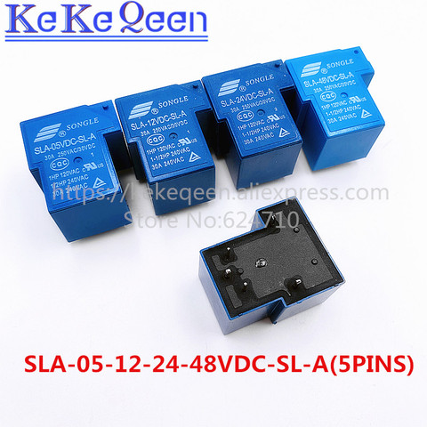 Power relays SLA-05VDC-SL-A  SLA-12VDC-SL-A SLA-24VDC-SL-A SLA-48VDC-SL-A 5V 12V 24V 48V 30A 5PIN T90 a group of normally open ► Photo 1/6