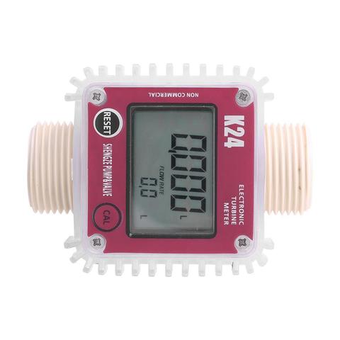 Digital K24 Turbine Flow Meter Diesel Oil Fuel Flow Meter Gauge For Chemicals Liquid Water New ► Photo 1/6