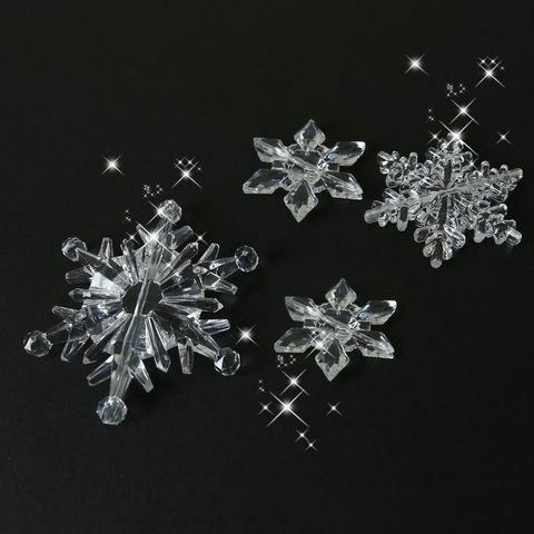 10Pcs/pack Christmas Decorations for Home Snowflake Christmas Tree Ornaments Hanging Crystal Acrylic DIY Bead Curtain Home Decor ► Photo 1/6