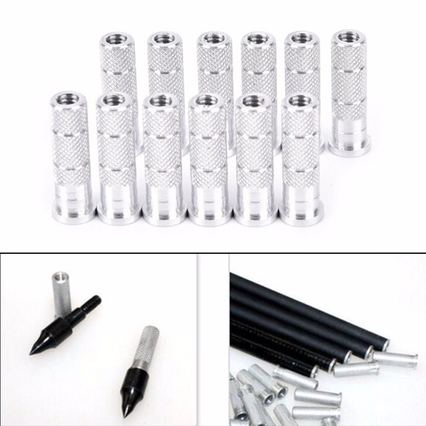 12 PCS Silver Aluminum Archery Insert Base Replace for Arrow Shaft and hunting 7.6x 6.2mm ► Photo 1/6