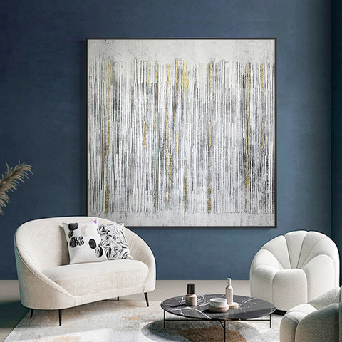 Hand Painted Oil Painting On Canvas Art Modern Art Textured Painting Large Abstract Painting Original Painting Gold And Grey ► Photo 1/1