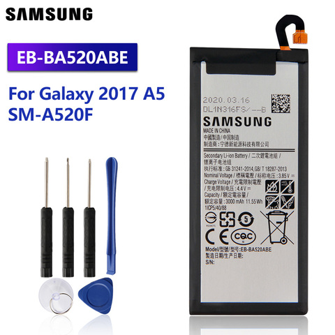 Samsung Original Replacement Battery EB-BA520ABE For 2017 Edition Samsung GALAXY A5 SM-A520F A520F Authenic Batteries 3000mAh ► Photo 1/6