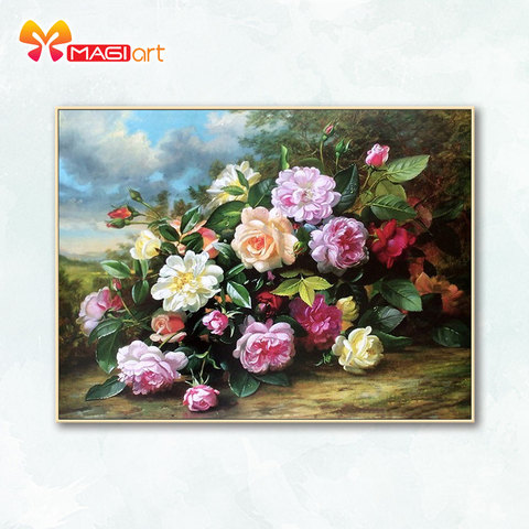 Cross stitch kits Embroidery needlework sets 11CT water soluble canvas patterns 14CT Floral style  Gardenia-NCMF260 ► Photo 1/6