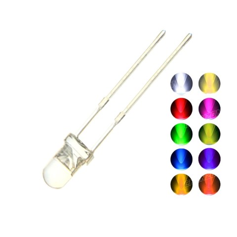 100PCS 3MM LED Diode Kit 3V DIY Set Light Emitting Warm White Green Red Blue Yellow Orange Purple UV Pink Ultra Bright 20mA ► Photo 1/1