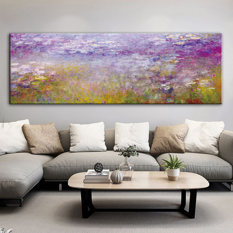 Monet Water Lilies Oil Paintings Reproductions Print On Canvas Art Prints Famous Artwork By Monet Wall Pictures For Bed Room ► Photo 1/5