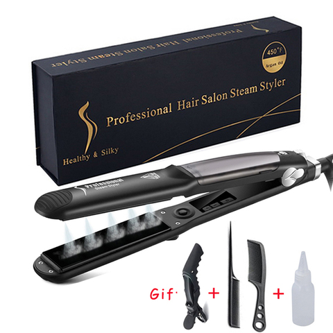 Hair Straightener Steam Flat Iron Four-Gear Hair Straightening Tourmaline Ceramic Professional Hair Straightener Styling Tool ► Photo 1/6