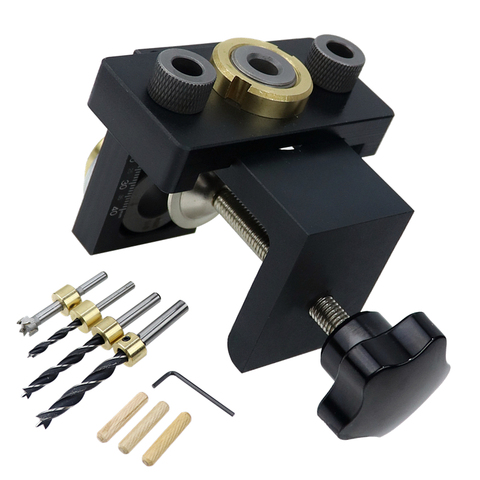 3 in 1 Doweling Jig Kit Pocket Hole Drilling Locator Jig Detachable Drill Guide Puncher Furniture Connecting Woodworking Tools ► Photo 1/6