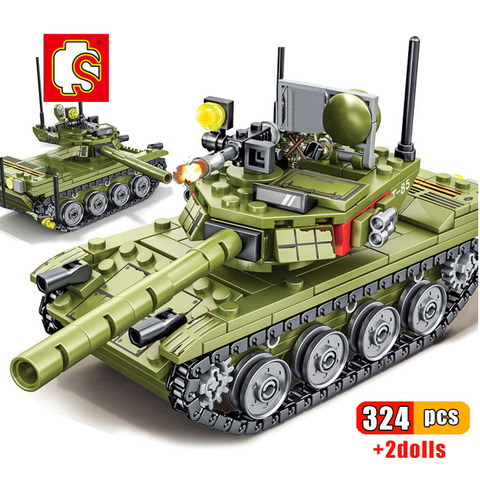 SEMBO 324pcs Military Series main battle Tank ww2 Building Blocks Weapon Tank Army City Enlighten Bricks Toys For Children Gift ► Photo 1/6