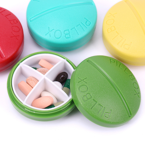 Four Grid Compartment Travel Pill Box Organizer Tablet Medicine Storage Dispenser Splitters Pill Case Holder Health Care ► Photo 1/6