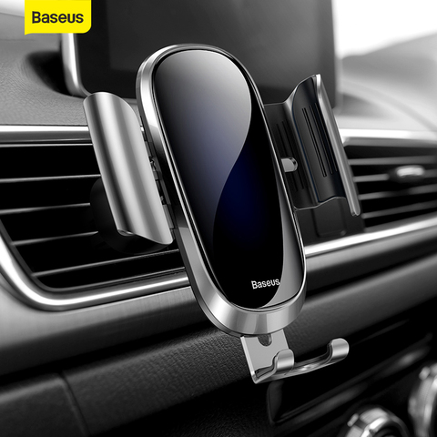 Baseus Car Phone Holder for iPhone for Samsung Mobile Phone Holder Stand Metal Gravity Air Vent Mount GPS Cell Phone Holder ► Photo 1/6