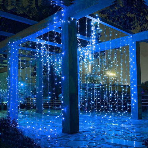 Christmas Garland 3-12M Blinking Fairy Lights Indoor Outdoor LED Icicle Curtain Lights Holiday Lighting Home Wedding Decoration ► Photo 1/6