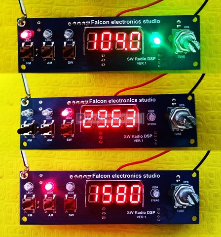 DSP FM stereo receiver module 64-135MHZ Shortwave full band radio signal AM SW 2.3-30MHZ with POWER amplifier ► Photo 1/4