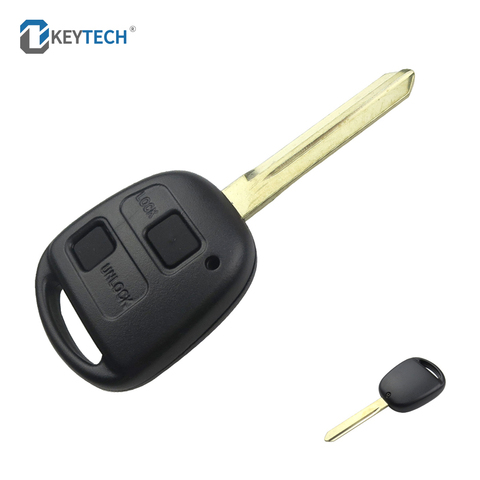 OkeyTech Car Key Shell Case Fob For Toyota Yaris With TOY47 Uncut Blade Auto Key Fob Replacement With Rubber Button Pad 2 3 BTN ► Photo 1/6
