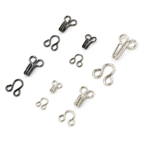 Silver/Black Sewing Hooks and Eyes Closure Eye Sewing Closure for Bra Fur Coat Jacket Garment Sewing Accessories 24 pcs/lot ► Photo 1/6