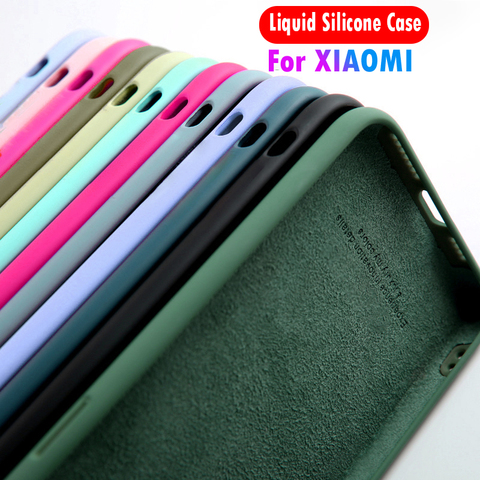 Classic Liquid Silicone Case For XIAOMI Mi 10 9 Lite 10T Pro 8 SE 9T Drop-proof Cover Mi A3 Note 10 Lite Mi 10T POCO X3 NFC ► Photo 1/6