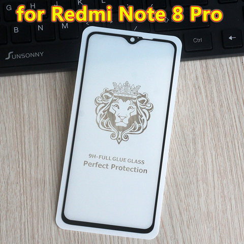 Tempered Glass For Xiaomi Redmi Note 8 Pro Full Cover Screen Protector Film on the Redmi note 8Pro Protective Glass Black ► Photo 1/6