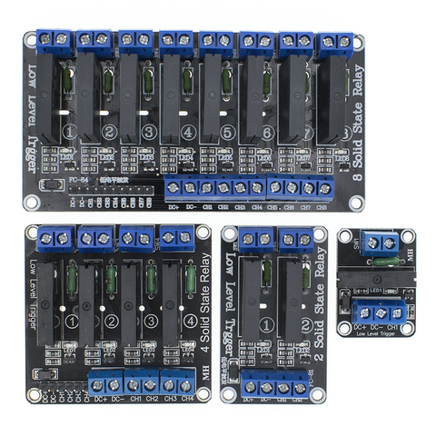 Low Level 5V 1/2/4/8 Channel Solid State Relay Module SSR G3MB-202P 240V 2A Output with Resistive Fuse For Arduino 1 2 4 8 Way ► Photo 1/6