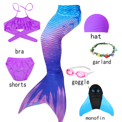 Mermaid costumes kids Swimsuit Bikini Flipper Mermaid Tails swimsuit mermaid with monofin for Swimming Mermaid tail Costumes ► Photo 1/6