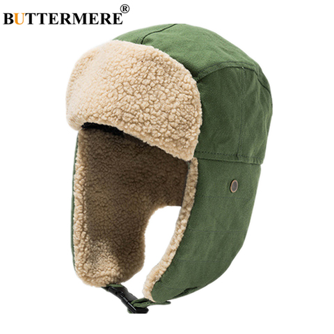 BUTTERMERE Bomber Hats Vintage Men Women Winter Hat Earflaps Warm Cotton Polar Fleece Patchwork 2022 New Arrival Ski Caps ► Photo 1/6