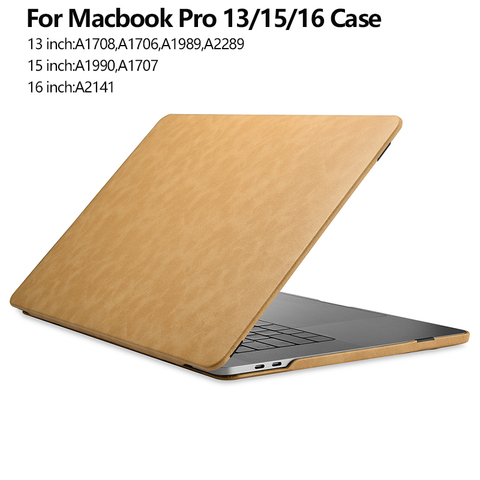 For Apple Macbook Pro 15 16 Case A1990 A1707 Leather Flip Cover for Macbook Pro 13 Case 2022 A2289 A1989 A1708 A1706 Laptop Case ► Photo 1/6