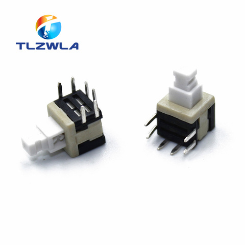 20pcs 5.8x5.8mm x Height 10.1 mm Push Button Switch On/Off Through Hole PCB DPDT Lock Right Angle Key switch Self Lock Push ► Photo 1/3