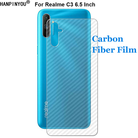 For Realme C3 Durable 3D Anti-fingerprint Soft Carbon Fiber Back Film Rear Screen Protector Sticker Guard  (Not Glass) ► Photo 1/6