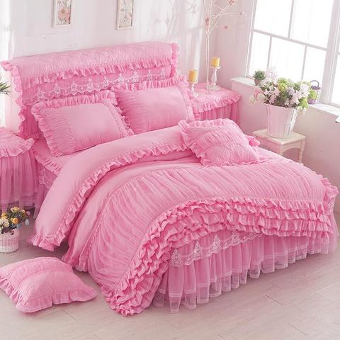 3 Pcs Lace Duvet Cover Fashion Design Soft Comfortable Korean Version Plus Size Quilt Cover King/Queen Size Luxury Bedding Sets ► Photo 1/6