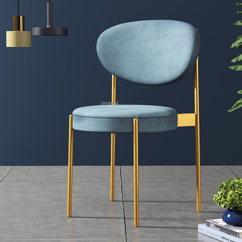 Nordic Modern Light Luxury Backrest Dining Chair Stools American Casual Negotiation Cafe Dining Stool Creative Dining Chairs ► Photo 1/1