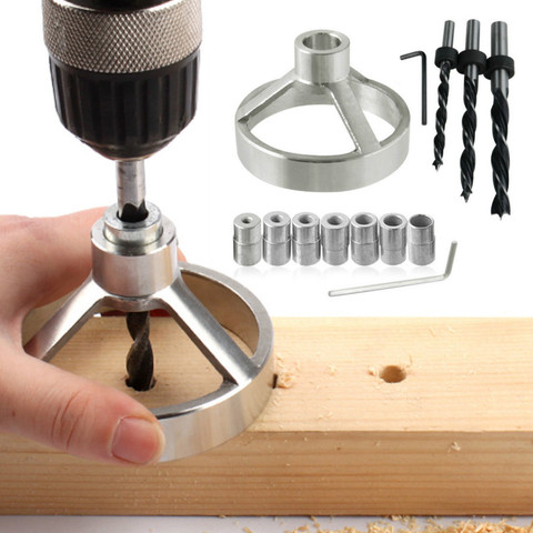 Stainless Steel Vertical Drill Guide Fixtures Pocket Hole Jig Positioner Straight Angle Guide Doweling Jig for Hole Puncher Tool ► Photo 1/6