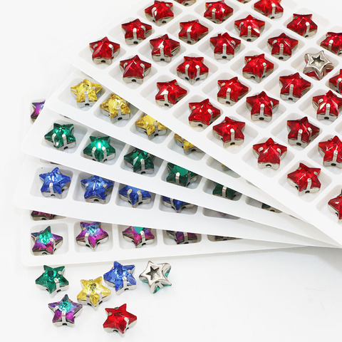 New arrival high quality K9 glass crystal Five-pointed star shape sew on rhinestones with claw for clothing/Crafts ► Photo 1/4