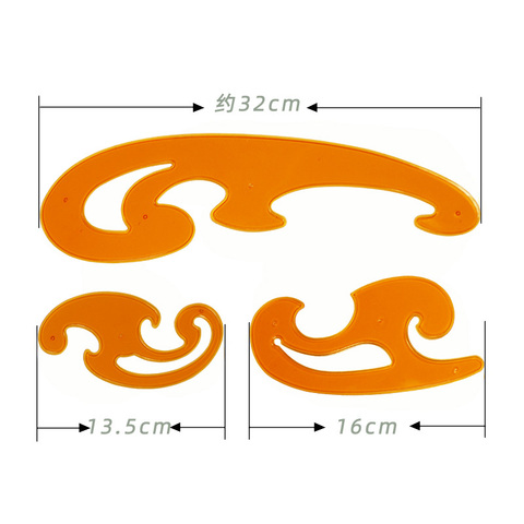 Multifunctional cloud shape curve board curve drawing tool template ruler three-piece set for art comics anmation fashion design ► Photo 1/6