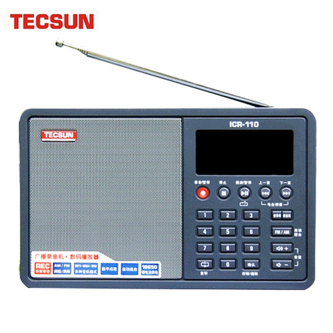 Tecsun ICR-110 ICR110 AM FM Radio Portable Speaker Voice Recorder WAV WMV Mp3 TF Digital Audio Player ► Photo 1/6