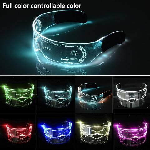 Colorful EL Luminous Glasses Led Light Up Visor Eyeglasses for Bar KTV Christmas Birthday Party New Year Decorations ► Photo 1/6