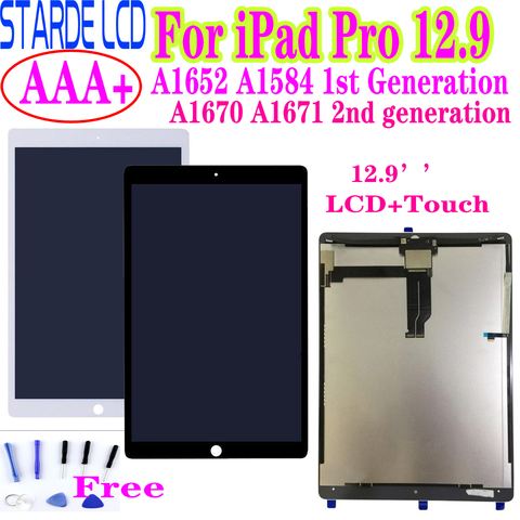 STARDE Replacement LCD For iPad Pro 12.9 A1584 A1652 / 12.9'' 2nd A1670 A1671 LCD Display Touch Screen Digitizer Assembly 12.9