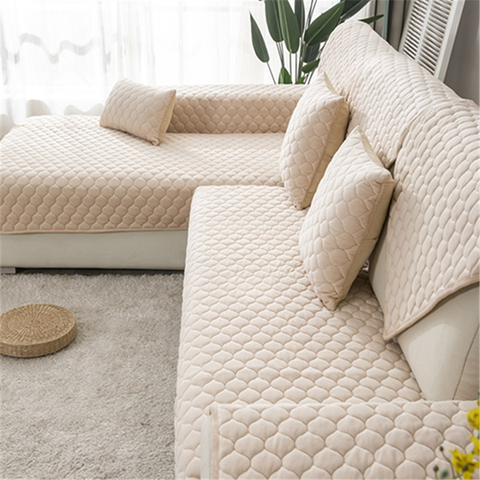 Plush Solid Color Sofa Covers For Living Room Crystal Velvet Sofa Cover Modern Non-slip Corner Sofa Towel Couch Covers For Sofas ► Photo 1/6