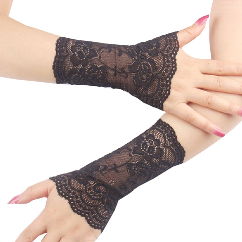 Summer Lace Gloves Women Half Finger Fishnet  Sunscreen Glove Figerless Short Gloves For Driving Arm Sleeves Thin Gloves Party ► Photo 1/6