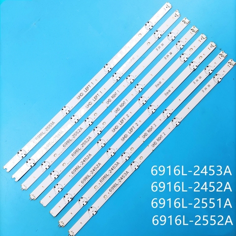 8 PCS/set LED backlight strip for LG 49UH6500 49UH650V 49UH661V 49UH668V LC490DGG FJ M6 M5 6916L-2452A 2453A 6916L-2551A 2552A ► Photo 1/6