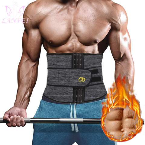 Men Slimming Waist Trainer Trimmer Sauna Sweat Belt Gym Fat Burner Body  Shaper