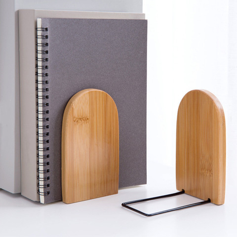 Nature Bamboo Desktop Organizer Office Home Bookends Book Ends Stand Holder Shelf Bookrack ► Photo 1/6