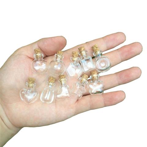 10 Shapes of Small Glass Ornaments With Cork Mini Crafts Perfume Wishing Travel Sub Bottles Lovely Lucky Vial DIY Gift ► Photo 1/6