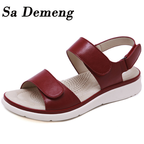 Sa Demeng Flat Sandals Women Shoes Gladiator Open Toe Buckle Soft Jelly Sandals Female Casual Women's Flat Platform Beach Shoes ► Photo 1/6